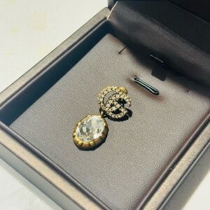 Gucci Gold and Silver Crystal Earring